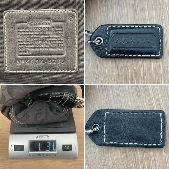 Vintage Coach Purse Hobo Signature Shoulder Bag Black Monogram 6279 Y2K - Picture 11 of 11